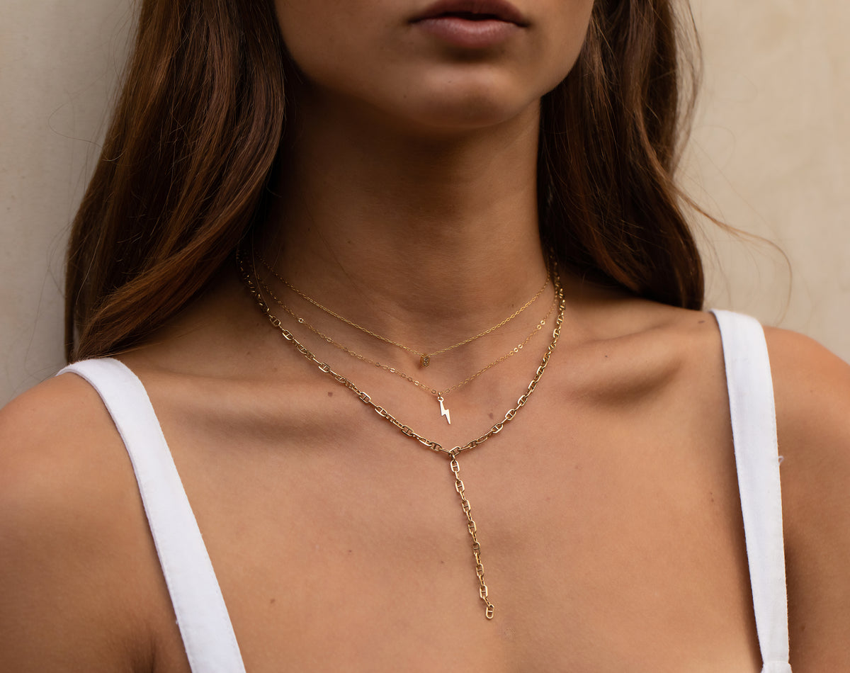 Gold Lightening Bolt Necklace – Jenna Michelle Jewelry