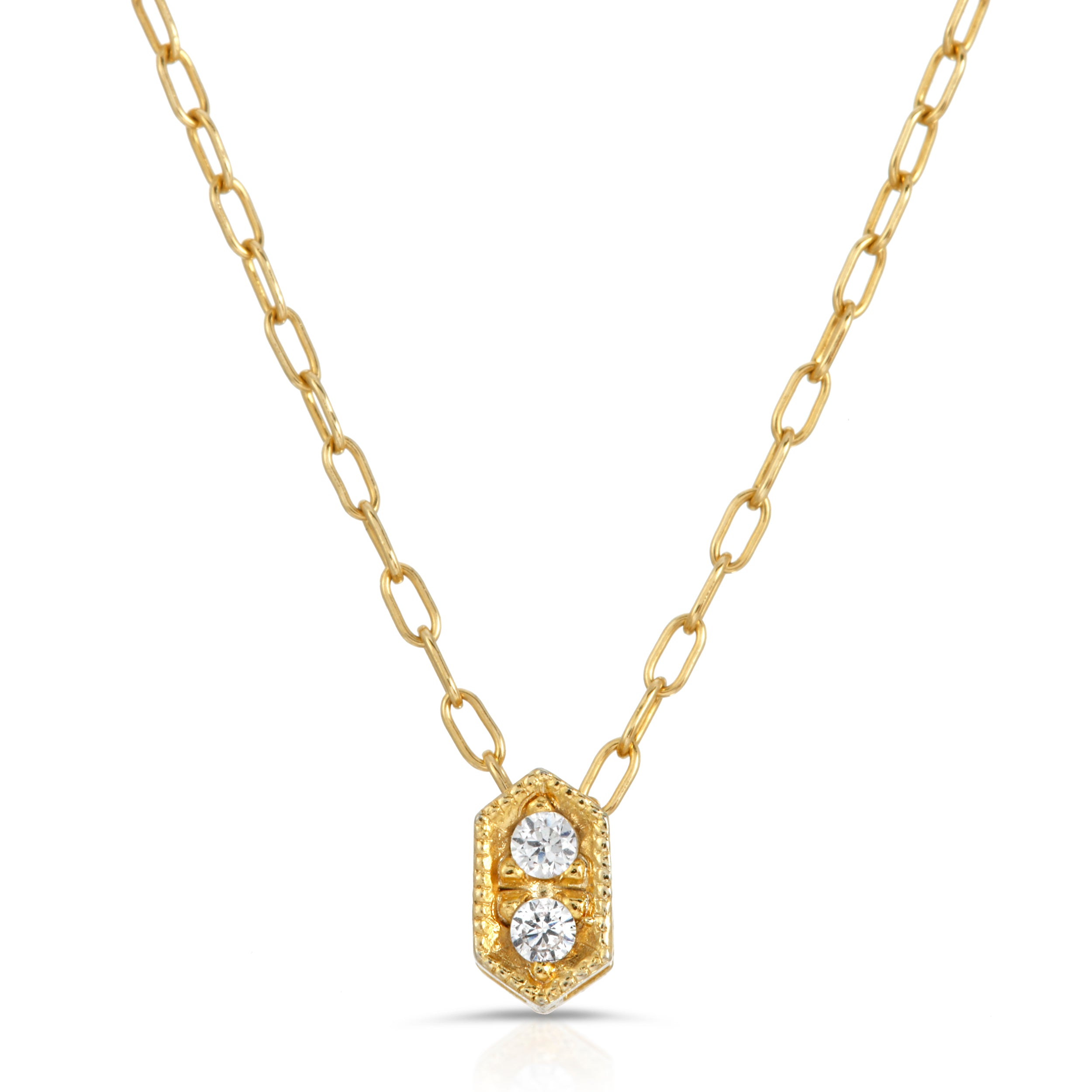 Gold CZ Charm Necklace