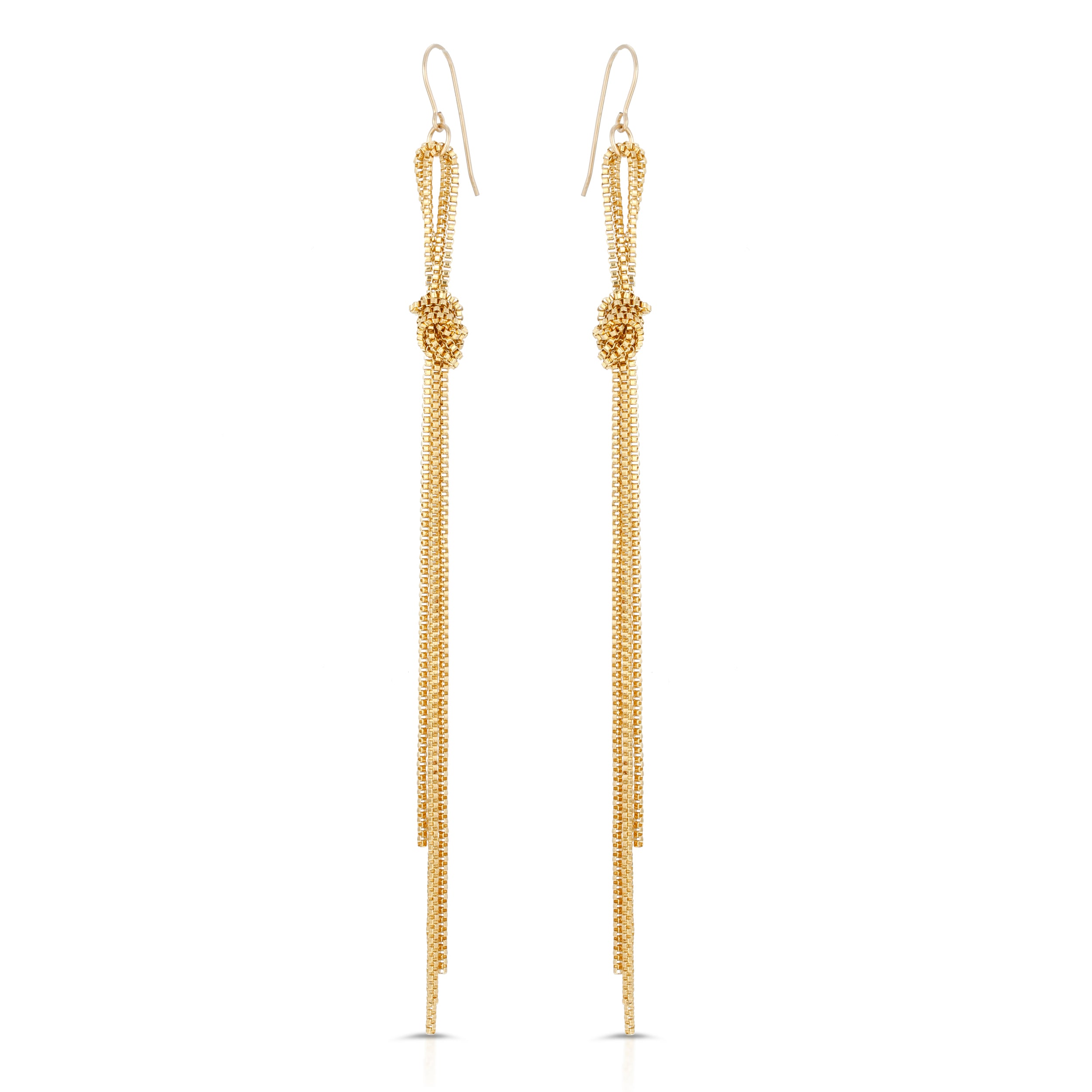 Gold Box Chain Earrings