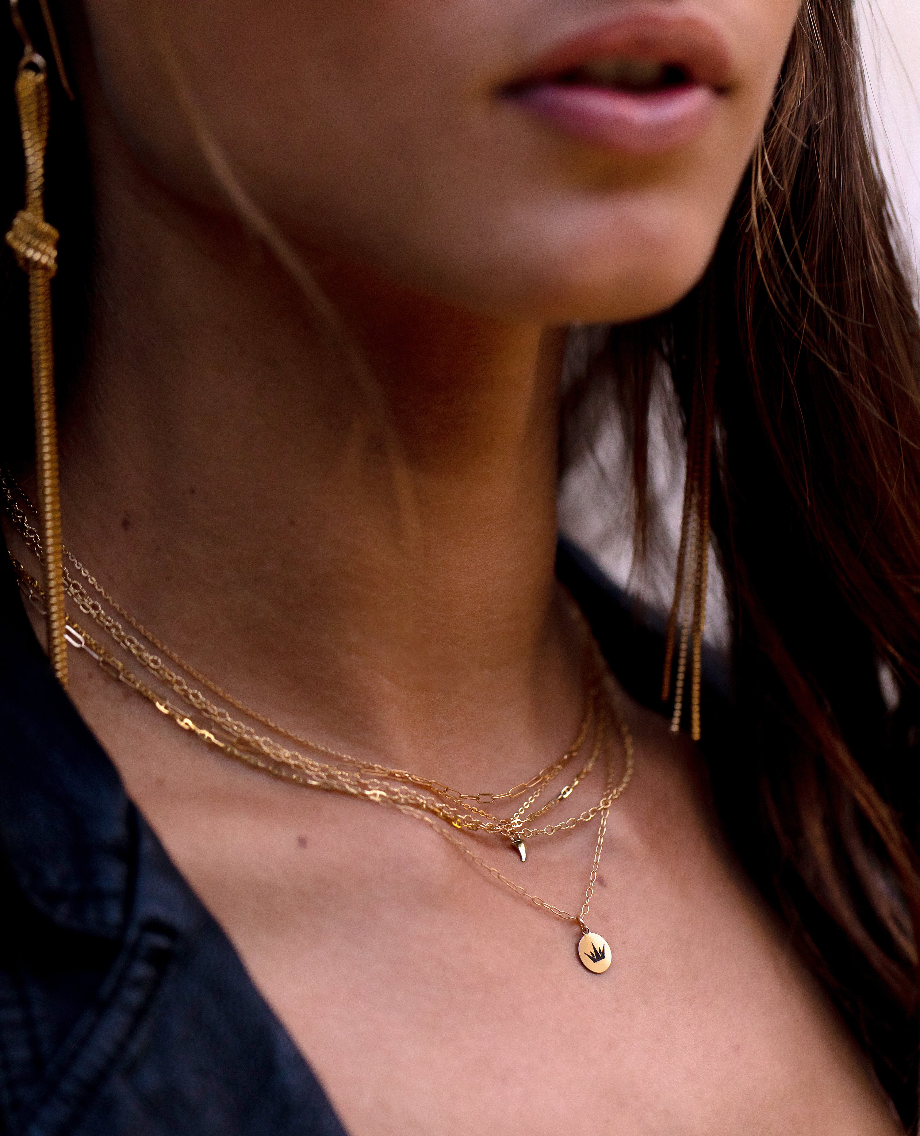Gold Crown Necklace